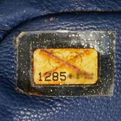 Pre Owned Chanel Dark Blue Quilted Leather Medium Classic Double Flap Bag