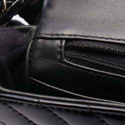 Chanel Black Mini Square Classic Chevron Patent Single Flap