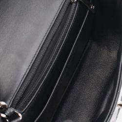 Chanel Black Mini Square Classic Chevron Patent Single Flap