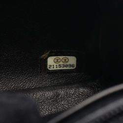 Chanel Black Mini Square Classic Chevron Patent Single Flap