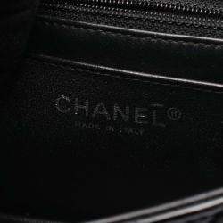 Chanel Black Mini Square Classic Chevron Patent Single Flap