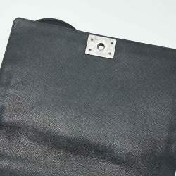 Pre Owned Chanel Black Quilted Caviar Leather Large Boy Flap Bag