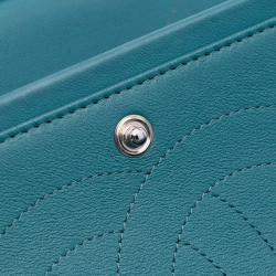 Pre Owned Chanel Blue Jumbo Classic Lambskin Double Flap