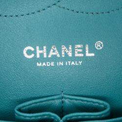 Pre Owned Chanel Blue Jumbo Classic Lambskin Double Flap
