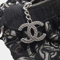 Chanel Coco Mark Chain Handbag Fabric Velor Black