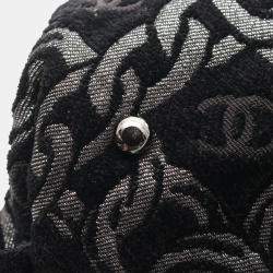 Chanel Coco Mark Chain Handbag Fabric Velor Black
