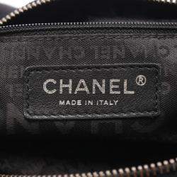 Chanel Coco Mark Chain Handbag Fabric Velor Black