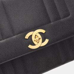 Pre Owned Chanel Mademoiselle Black Calfskin Handbag