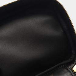 Pre Owned Chanel Vertical Vanity Black Leather Top Handle Bag