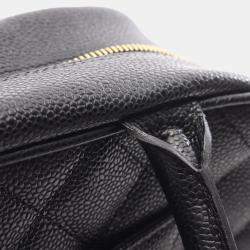 Pre Owned Chanel CC Black Grained Calfskin Bowling Bag