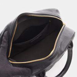 Pre Owned Chanel CC Black Grained Calfskin Bowling Bag