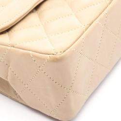Pre Owned Chanel Matelasse Paris Limited W Flap Chain Shoulder Bag Leather Beige Coco Cc