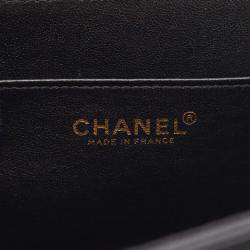 Pre Owned Chanel Chocolate Bar Black Leather Shoulder Bag