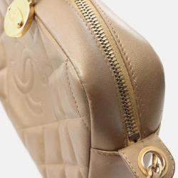 Pre Owned Chanel Diamond CC Quilted Lambskin Small Camera Case Bag 