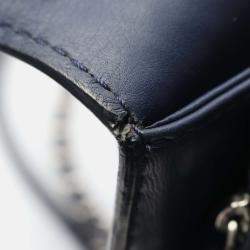 Pre Owned Chanel Wild Stitch Chain Shoulder Bag Leather Navy Shw Cc Coco
