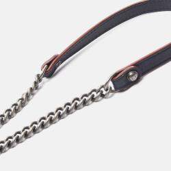 Pre Owned Chanel Matelasse Hand Chain Shoulder Crossbody Bag Leather Navy