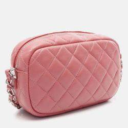 Pre Owned Chanel CC Pink Lambskin Camera Bag