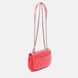 Chanel Matelasse Chain Shoulder Bag Leather Felt Red Shw Cc Coco