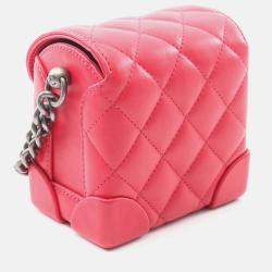 Pre Owned Chanel Vanity Case Red Leather Shoulder Bag