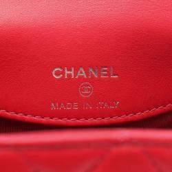 Pre Owned Chanel Vanity Case Red Leather Shoulder Bag