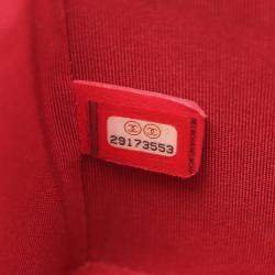 Pre Owned Chanel Vanity Case Red Leather Shoulder Bag