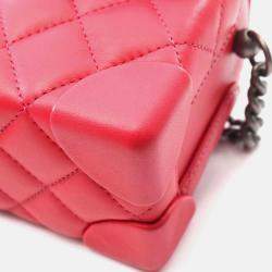 Pre Owned Chanel Vanity Case Red Leather Shoulder Bag