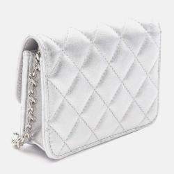 Pre Owned Chanel Crystal Quilted Star Metallic Lambskin Chain Belt Bag