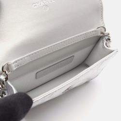 Pre Owned Chanel Crystal Quilted Star Metallic Lambskin Chain Belt Bag