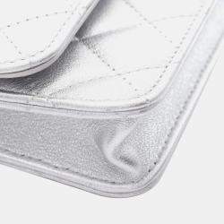 Pre Owned Chanel Crystal Quilted Star Metallic Lambskin Chain Belt Bag