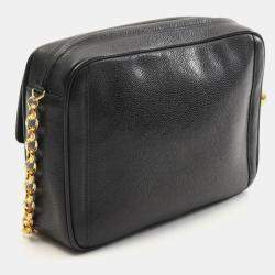 Pre Owned Chanel Bijoux CC Vintage Black Leather Camera Bag