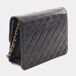 Pre Owned Chanel Single Flap Black Leather CC Shoulder Bag