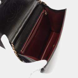 Pre Owned Chanel Single Flap Black Leather CC Shoulder Bag