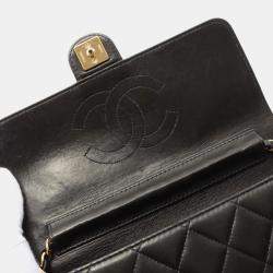 Pre Owned Chanel Single Flap Black Leather CC Shoulder Bag