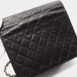 Pre Owned Chanel Single Flap Black Leather CC Shoulder Bag