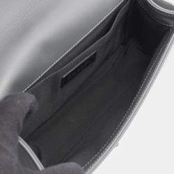 Pre Owned Chanel Boy Gray Fabric Leather Chain Shoulder Bag