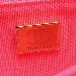 Pre Owned Chanel Classic Pink Leather Wallet on Chain