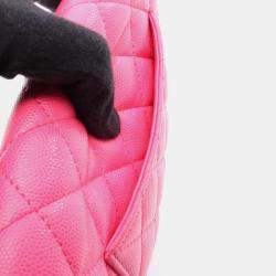 Pre Owned Chanel Classic Pink Leather Wallet on Chain