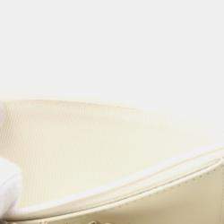 Pre Owned Chanel Classic White Leather Wallet on Chain
