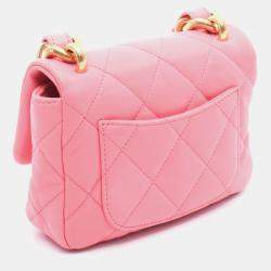 Pre Owned Chanel  Mini Funky Town Mini Pink Leather Chain Shoulder Bag