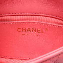 Pre Owned Chanel  Mini Funky Town Mini Pink Leather Chain Shoulder Bag