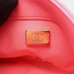 Pre Owned Chanel  Mini Funky Town Mini Pink Leather Chain Shoulder Bag