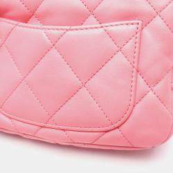 Pre Owned Chanel  Mini Funky Town Mini Pink Leather Chain Shoulder Bag