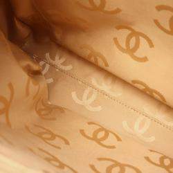 Pre Owned Chanel Wild Stitch Beige Leather Tote Bag
