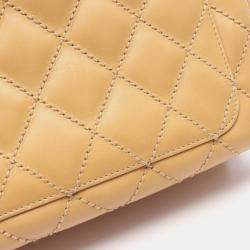 Pre Owned Chanel Wild Stitch Beige Leather Tote Bag
