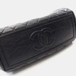 Pre Owned Chanel Classic Black Leather Bowling Bag