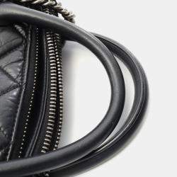 Pre Owned Chanel Classic Black Leather Bowling Bag