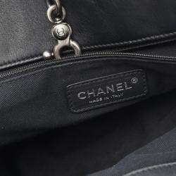 Pre Owned Chanel Classic Black Leather Bowling Bag