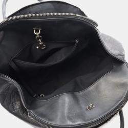 Pre Owned Chanel Classic Black Leather Bowling Bag