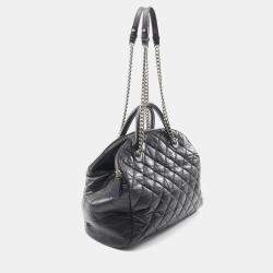 Pre Owned Chanel Classic Black Leather Bowling Bag