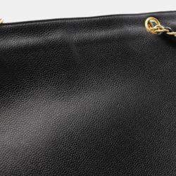 Chanel Coco Mark Chain Shoulder Tote Bag Calfskin Black Ghw Cc